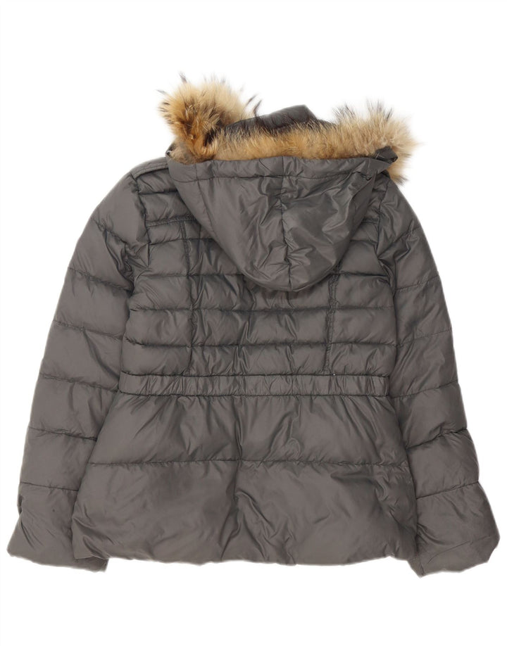 Liu Jo Girls Hooded Padded Jacket 11-12 Years Grey Polyamide