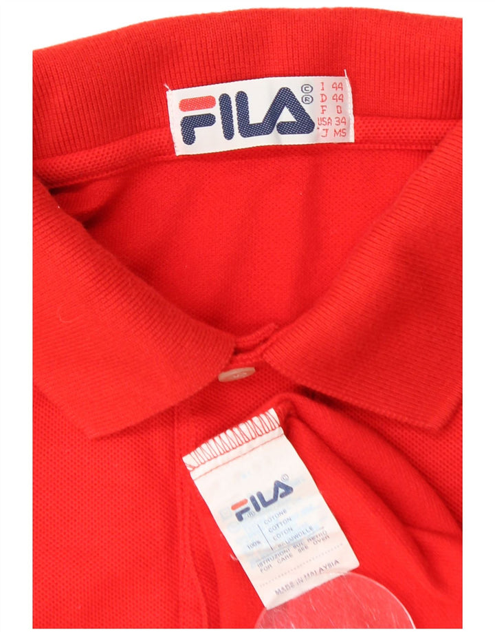 FILA Mens Polo Shirt US 34 XS Red Cotton