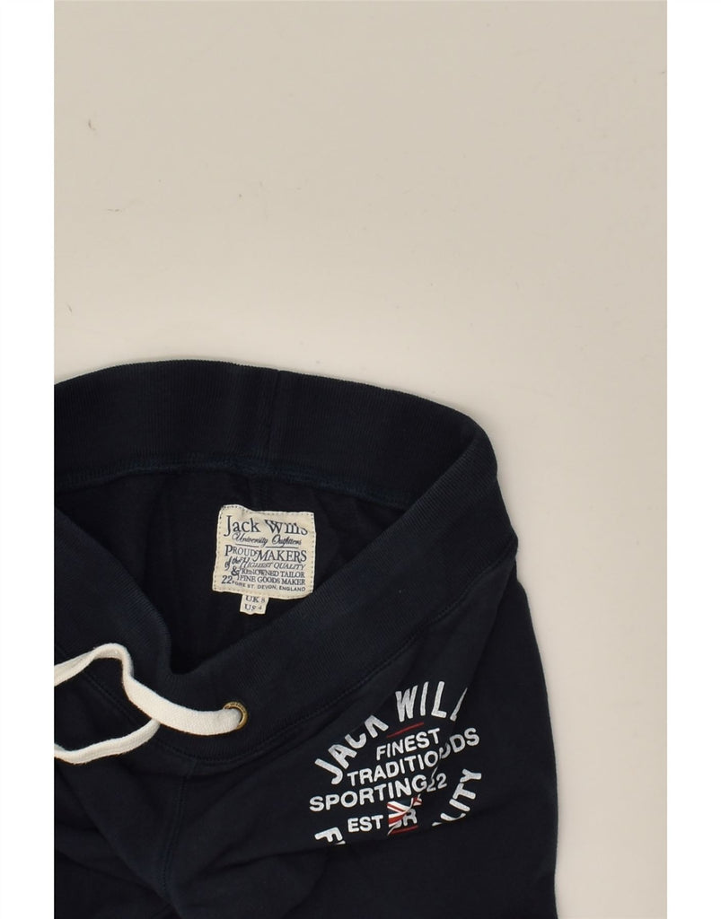 JACK WILLS Womens Tracksuit Trousers Joggers UK 8 Small Navy Blue Cotton | Vintage Jack Wills | Thrift | Second-Hand Jack Wills | Used Clothing | Messina Hembry 