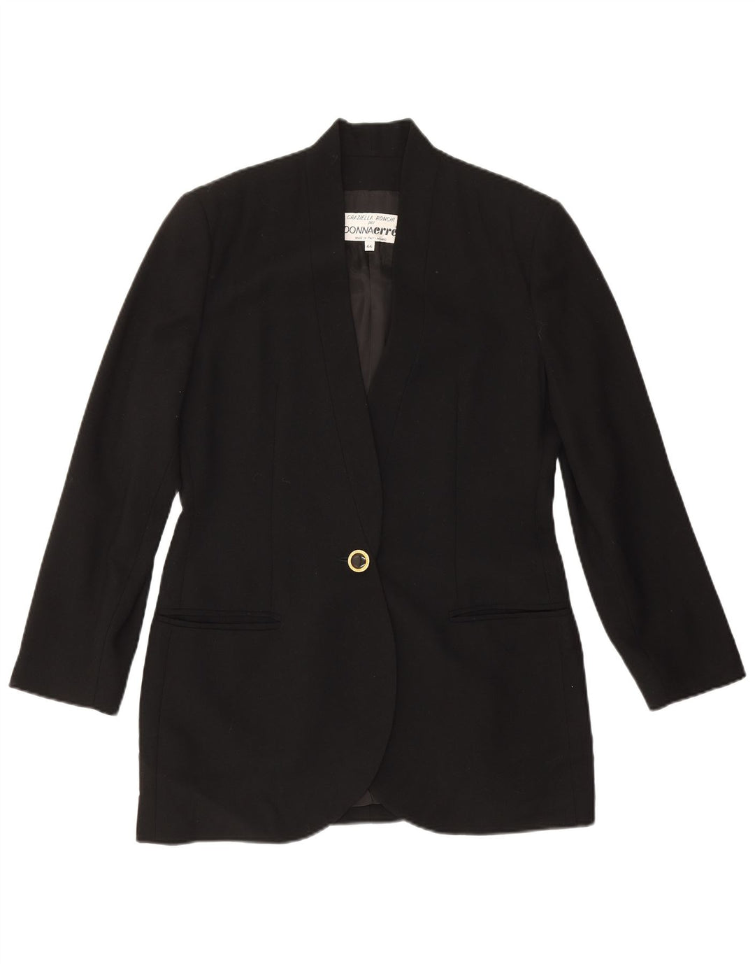 Vintage Womens 1 Button Blazer Jacket IT 44 Medium Black