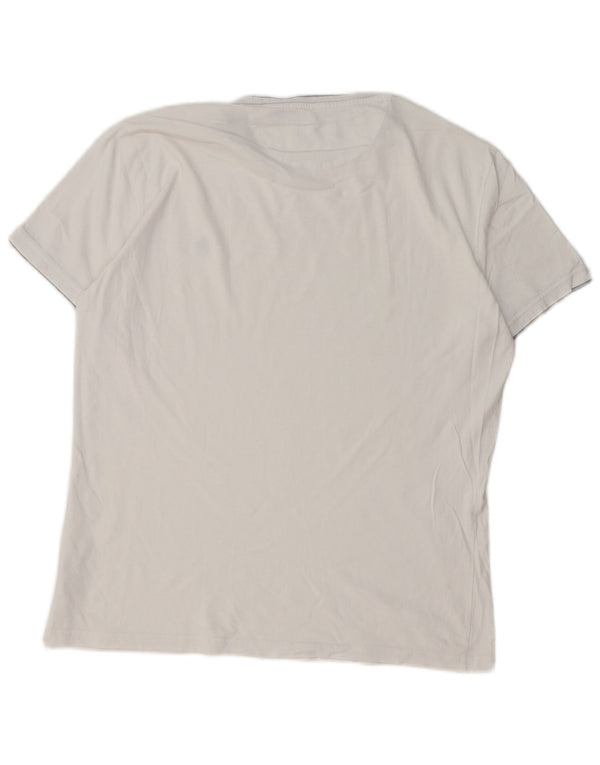 Conte of Florence Mens T-Shirt Top Large White Cotton