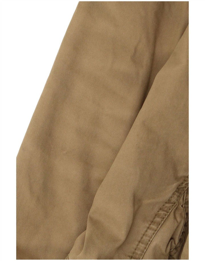 Superdry Womens Hooded Parka Jacket UK 16 Large Khaki Cotton