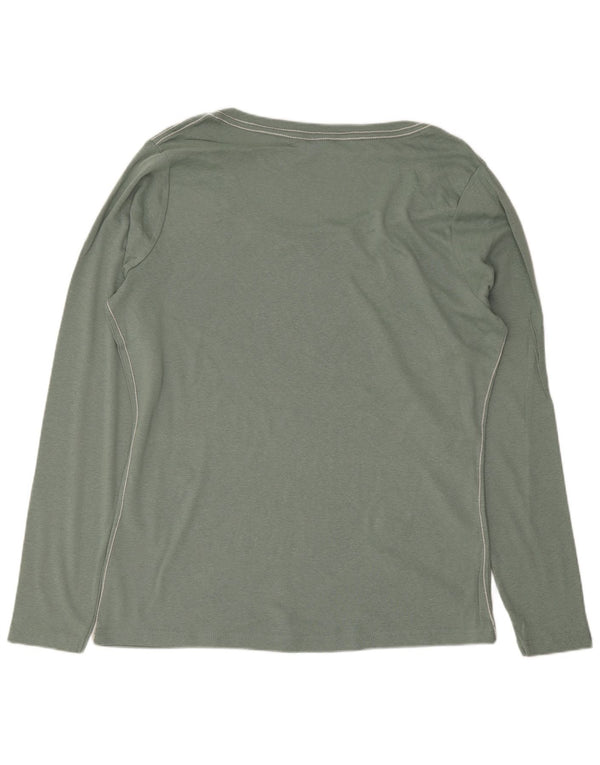 Kangaroos Womens Top Long Sleeve UK 18/20 XL Green Cotton