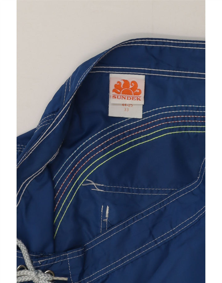 Sundek Mens Swimming Shorts Medium  Blue Nylon