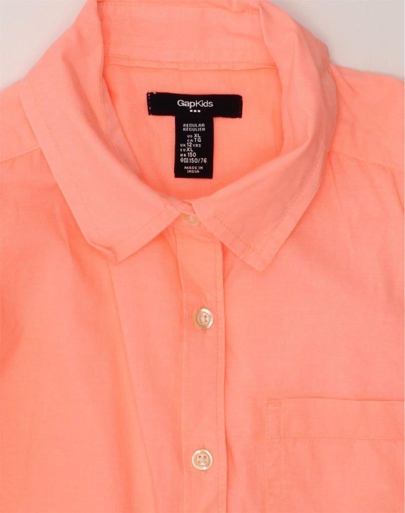 GAP Girls Shirt 11-12 Years Orange Cotton | Vintage Gap | Thrift | Second-Hand Gap | Used Clothing | Messina Hembry 