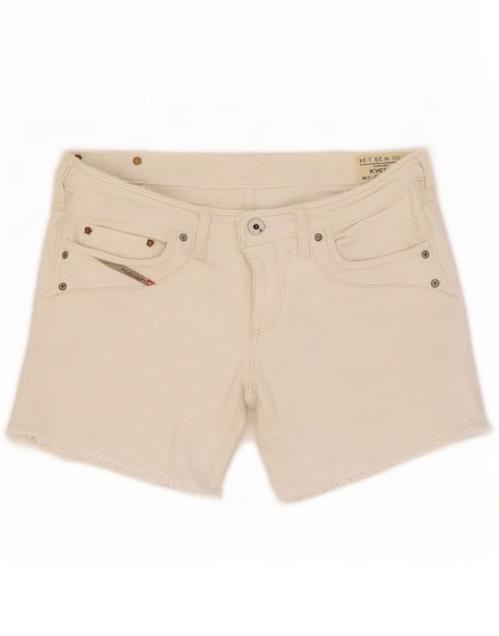 Diesel Womens Kycut Denim Shorts W29 Medium White Cotton