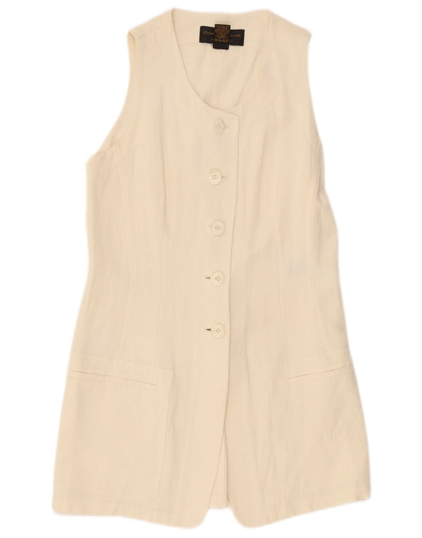 Donna Karan Womens Longline 5 Button Blazer Jacket UK 12 Medium Off White