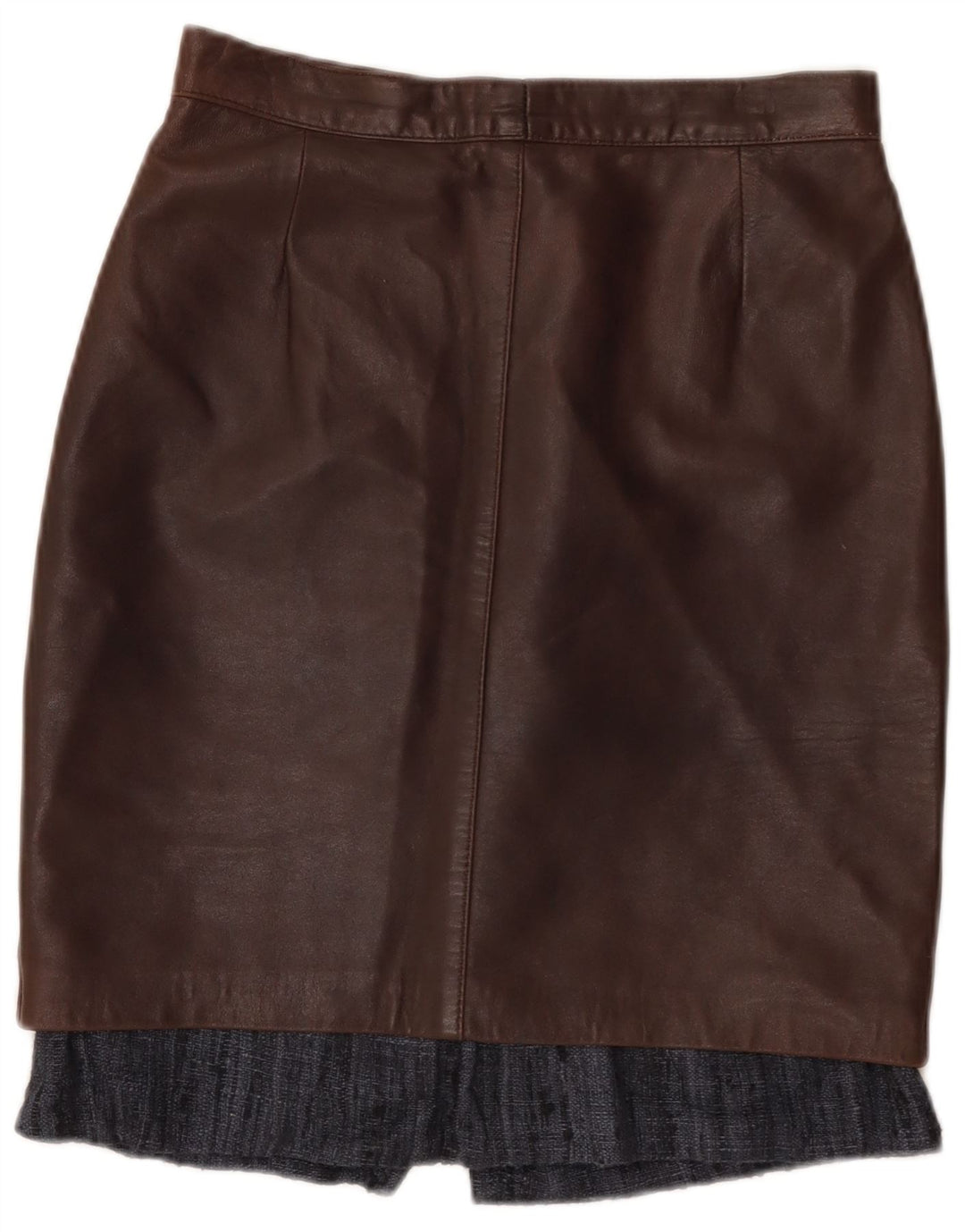Vintage Womens Leather Skirt W28 Medium Brown Leather