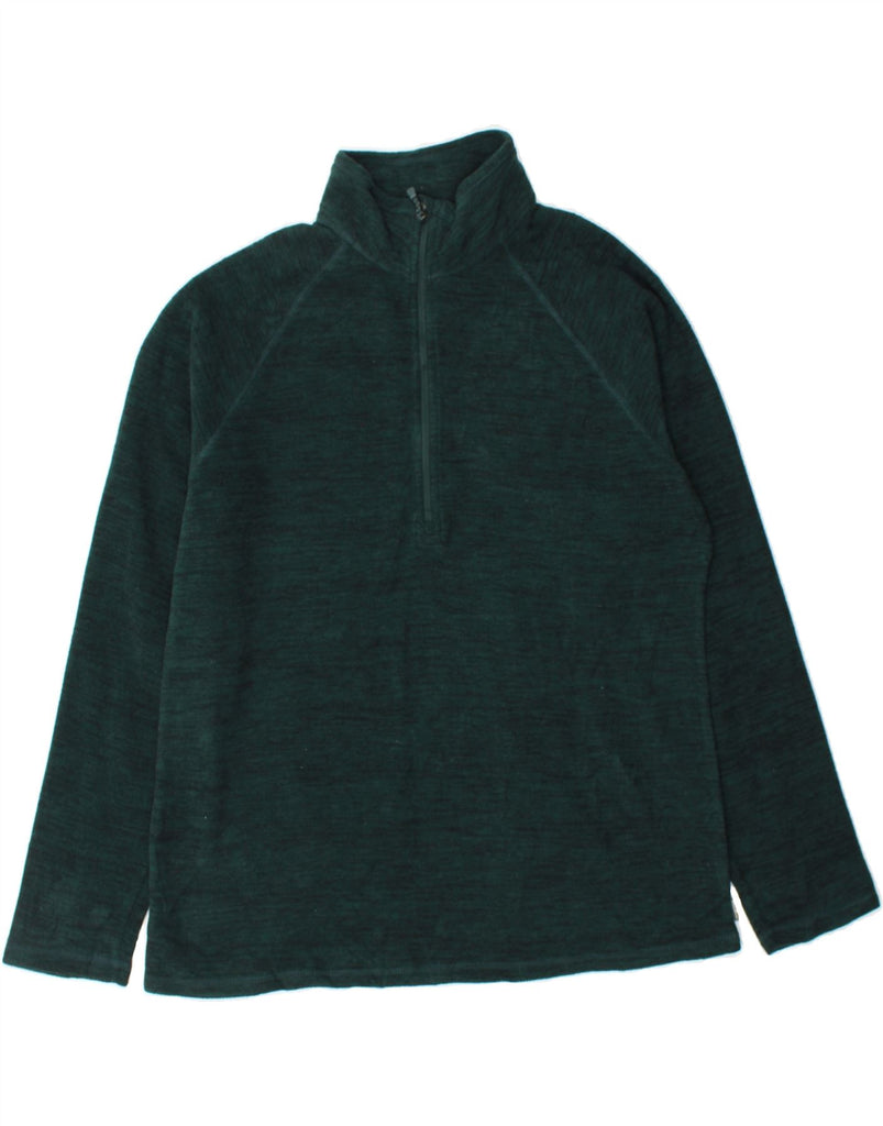 EDDIE BAUER Womens Zip Neck Fleece Jumper UK 16 Large Green Flecked Vintage Eddie Bauer and Second-Hand Eddie Bauer from Messina Hembry 