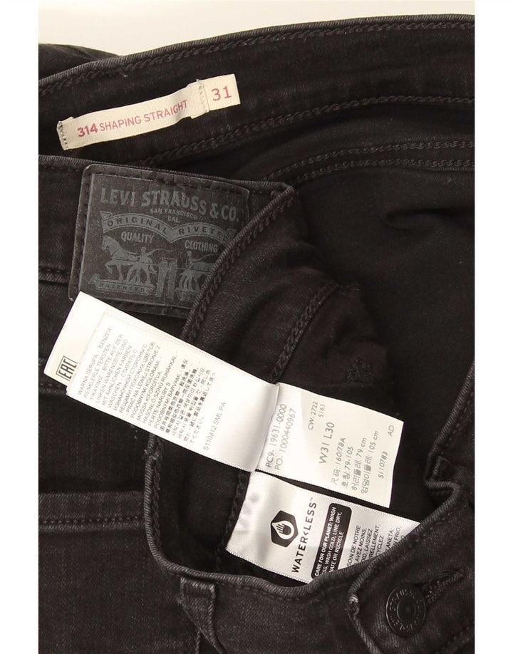 Levi's Womens 314 Shaping Straight Jeans W31 L30 Black Cotton