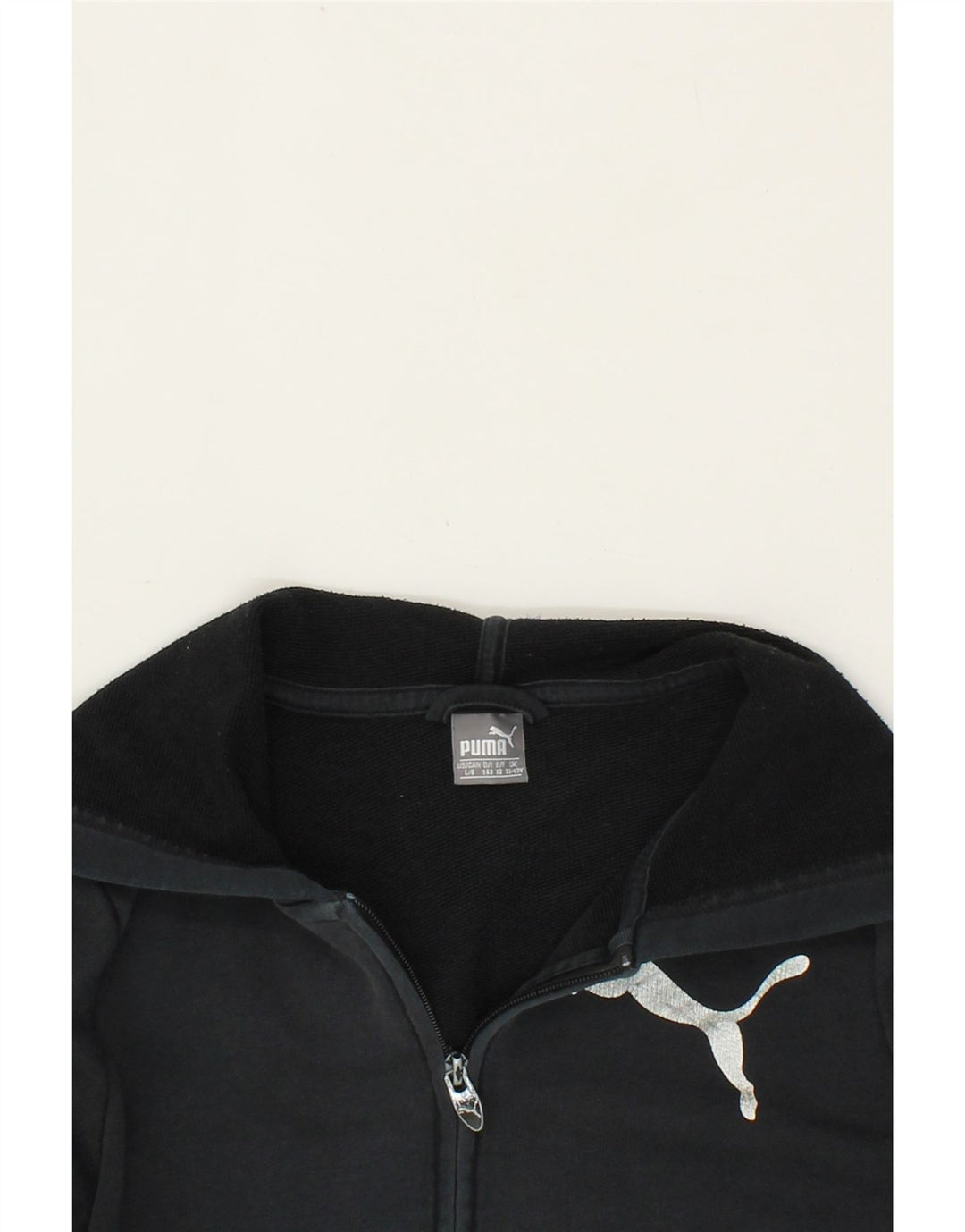 PUMA Boys Zip Hoodie Sweater 11-12 Years  Black Cotton Vintage Puma and Second-Hand Puma from Messina Hembry 