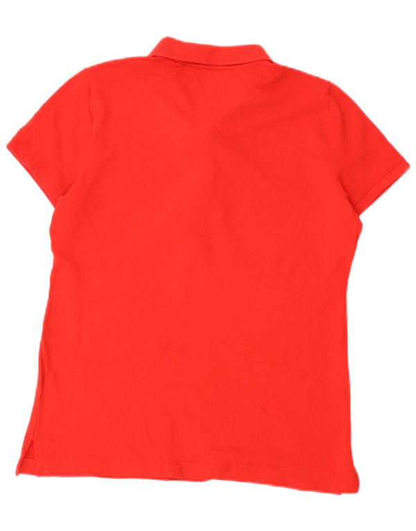 Nautica Womens Polo Shirt UK 14 Large Red Cotton