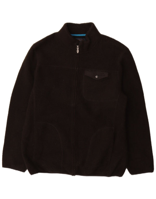 WEIRD FISH Mens Fleece Jacket UK 42 XL Black Polyester