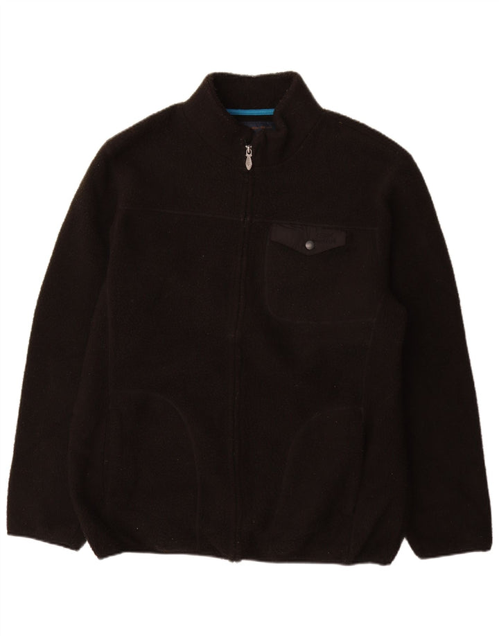 WEIRD FISH Mens Fleece Jacket UK 42 XL Black Polyester