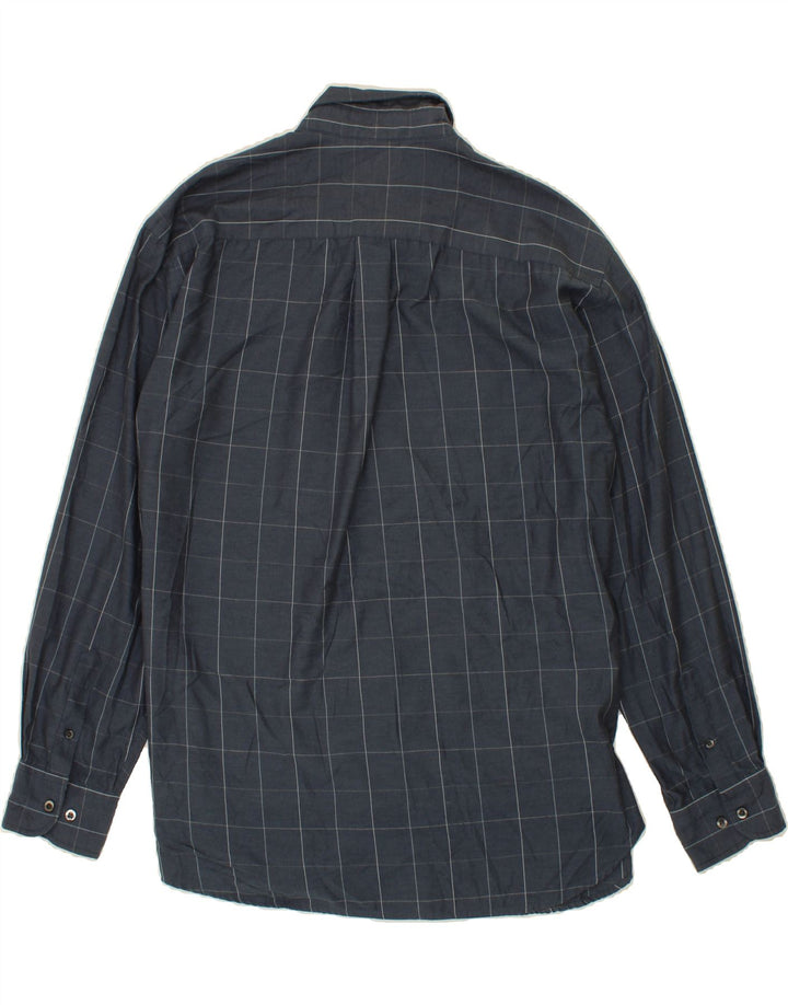 DOCKERS Mens Stain Defender Shirt XL Navy Blue Check Cotton Vintage Dockers and Second-Hand Dockers from Messina Hembry 
