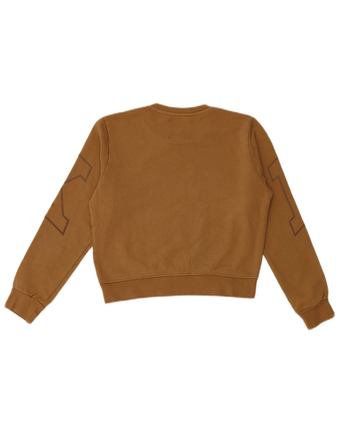 Pyrex Womens Graphic Sweatshirt Jumper UK 6 XS Brown Cotton