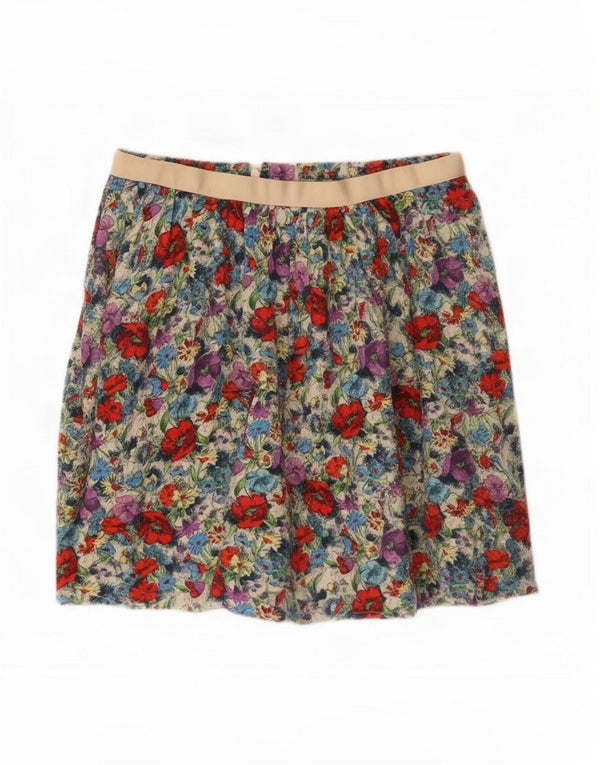 Topshop Womens Mini Skirt UK 12 Medium W28 Multicoloured Floral Viscose