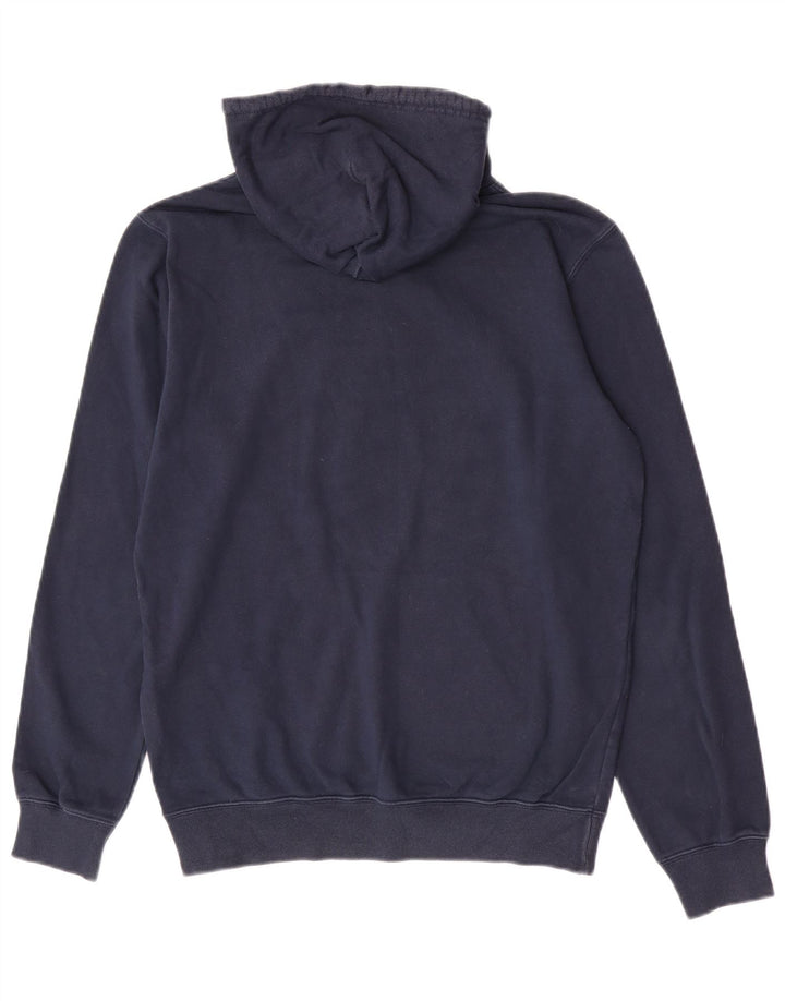 Champion Mens Graphic Hoodie Jumper Medium Navy Blue Cotton