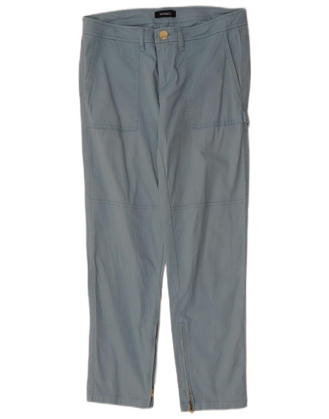 MAX & CO. Womens Straight Chino Trousers W30 L26 Blue