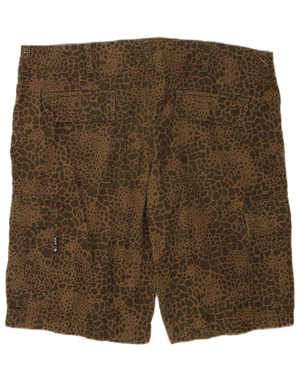 HUF Mens Cargo Shorts W34 Large Khaki Animal Print Cotton