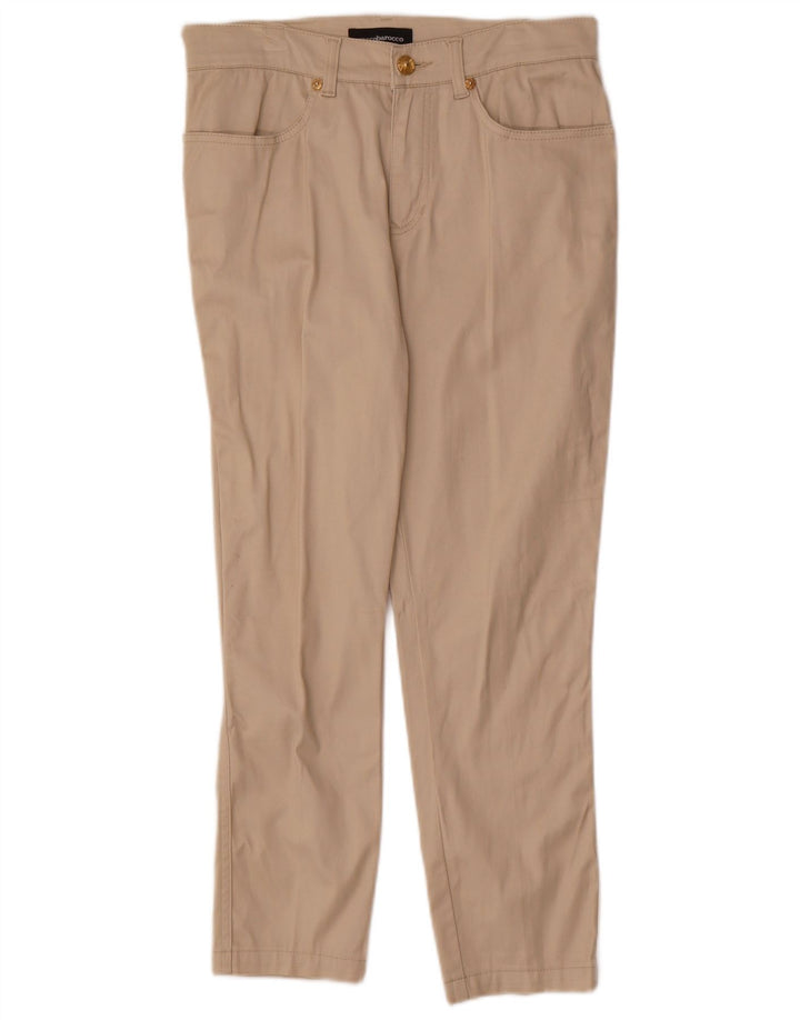 ROCCOBAROCCO Womens Slim Cropped Trousers  W30 L25 Beige Cotton