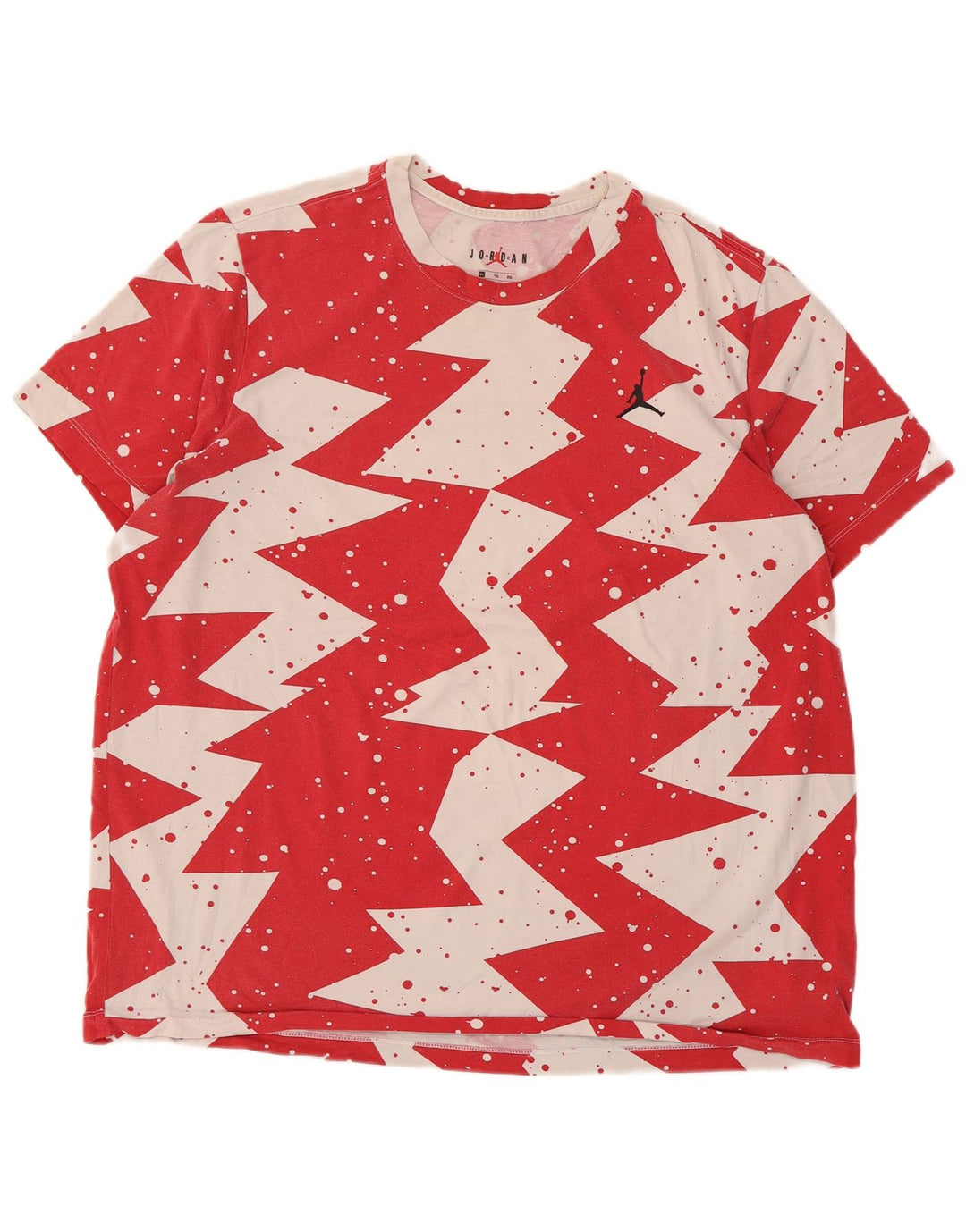 Jordan Mens T-Shirt Top XL Red Geometric Cotton