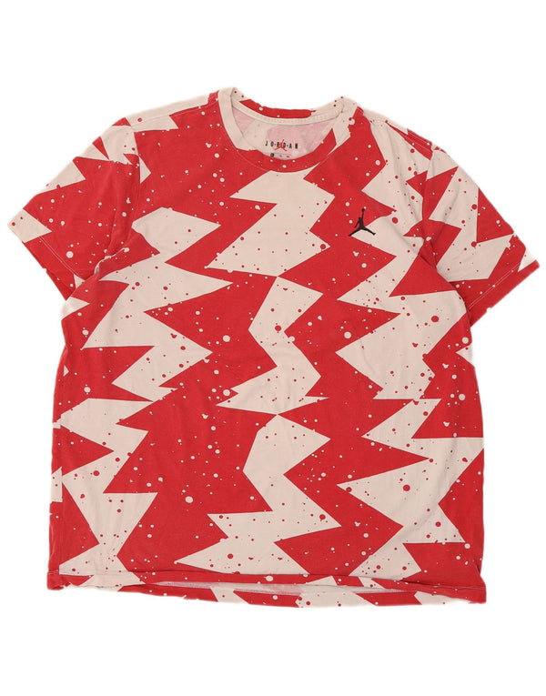 Jordan Mens T-Shirt Top XL Red Geometric Cotton