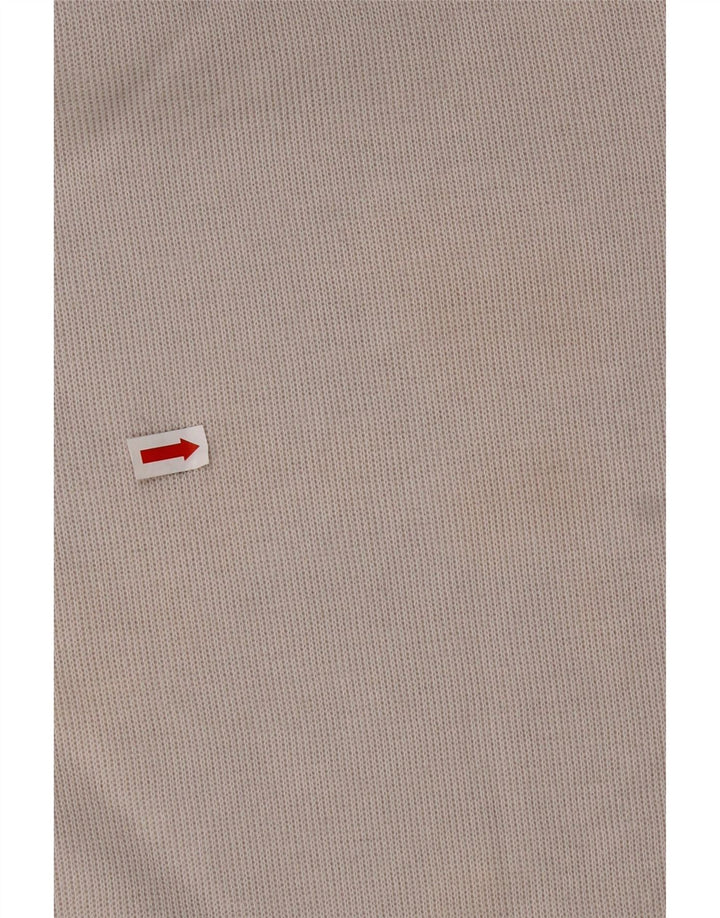 HUGO BOSS Mens Top Long Sleeve XL Off White Colourblock Cotton