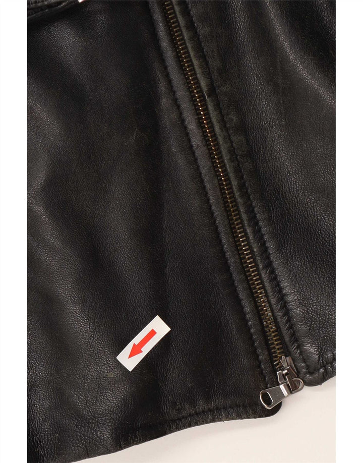 Vintage Womens Leather Jacket UK 12 Medium Black