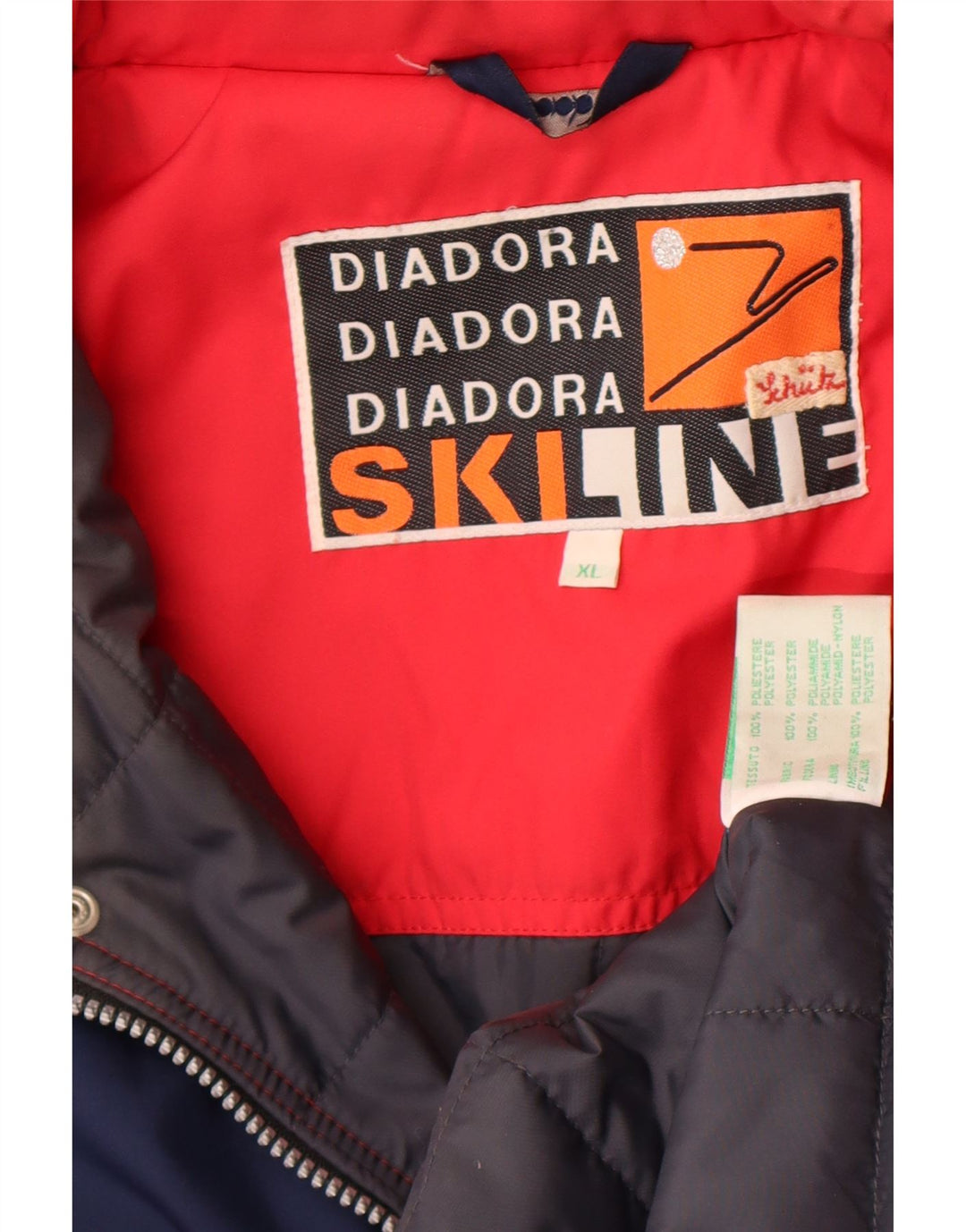 Diadora Mens Graphic Ski Jacket UK 42 XL Red Colourblock Polyester