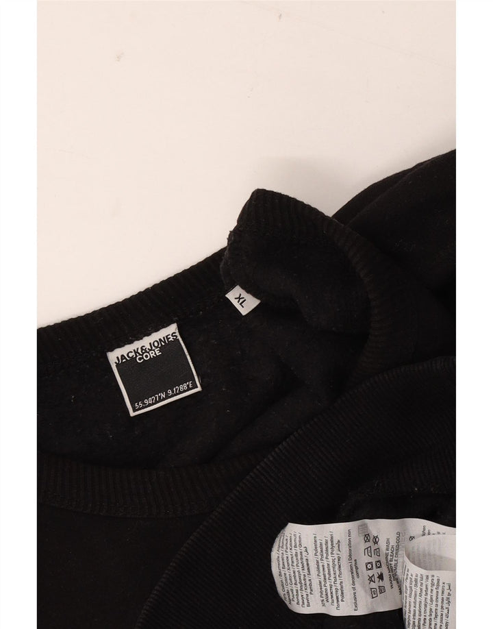 JACK & JONES Mens Sweatshirt Jumper XL Black Cotton