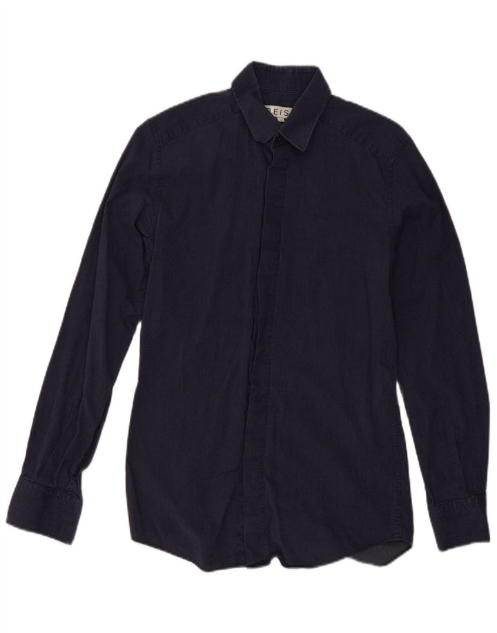 Reiss Mens Shirt Small Navy Blue Spotted