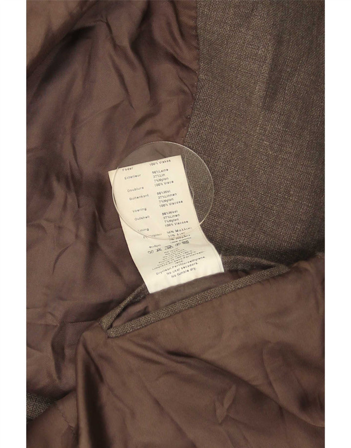 Massimo Dutti Mens 3 Button Blazer Jacket EU 46 Small Grey Wool