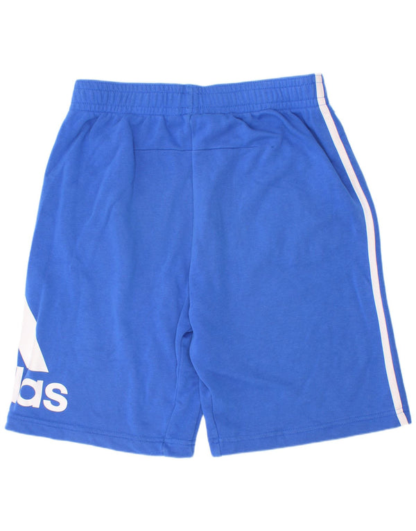 Adidas Boys Graphic Sport Shorts 13-14 Years Blue Cotton