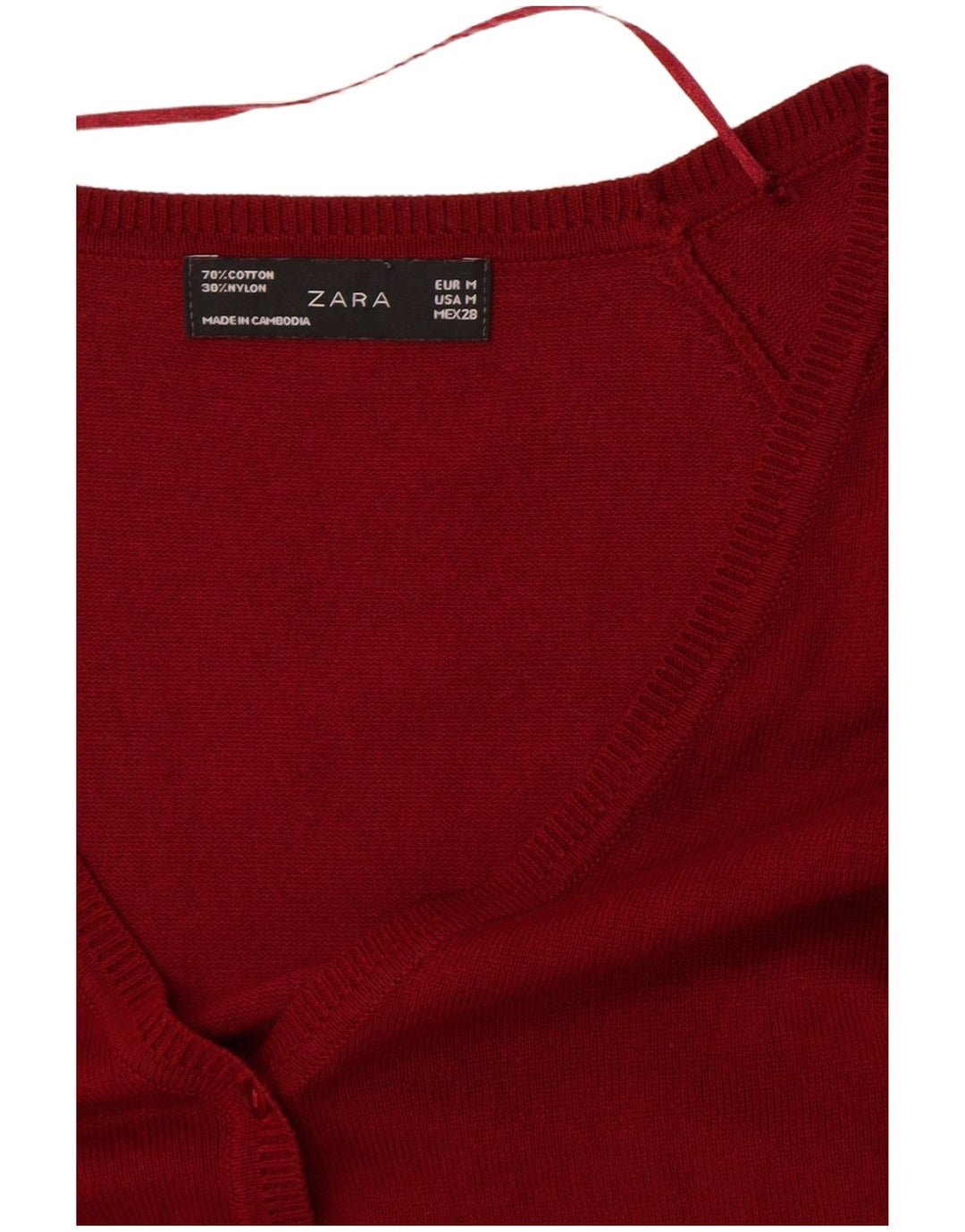 Zara Womens Cardigan Sweater Medium Red Cotton