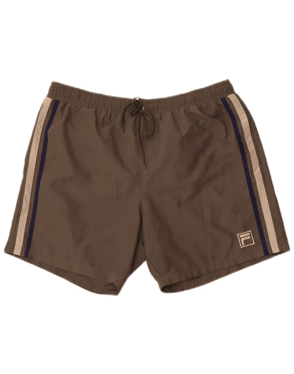 Fila Mens Swimming Shorts Large  Khaki Polyester