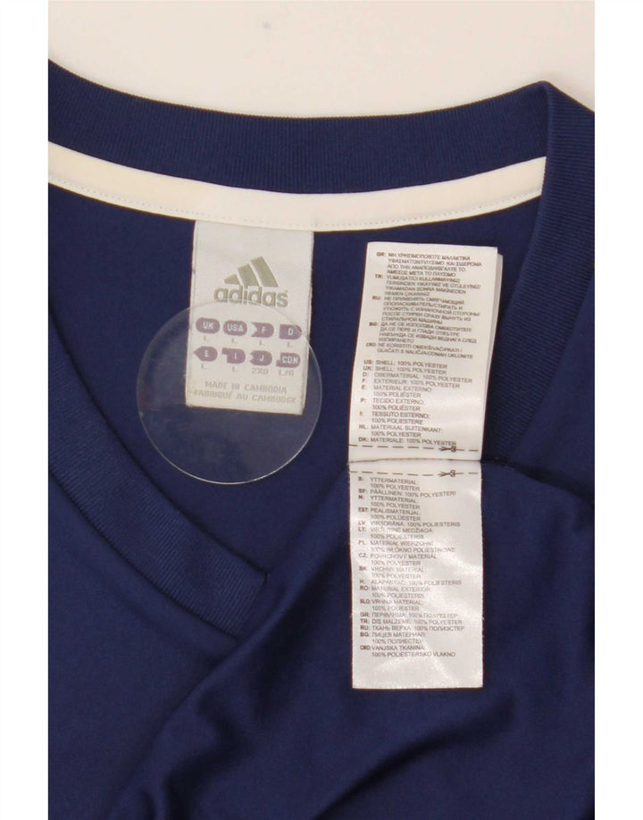 Adidas Mens T-Shirt Top Large Navy Blue Polyester