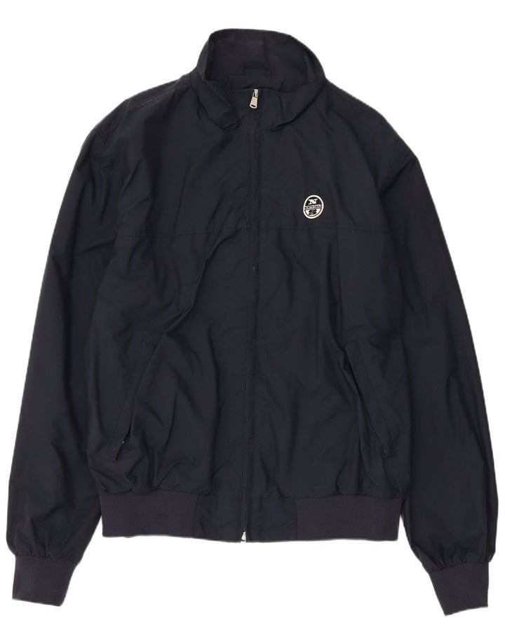 North Sails Mens Bomber Jacket UK 44 2XL Navy Blue Polyamide
