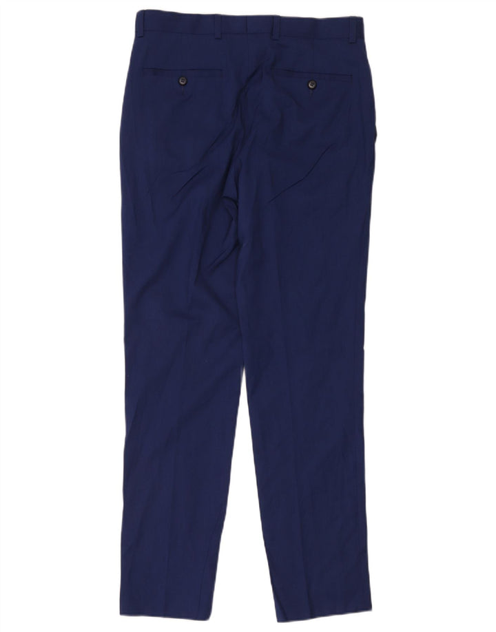 Marks & Spencer Mens Slim Suit Trousers W30 L29 Navy Blue Viscose