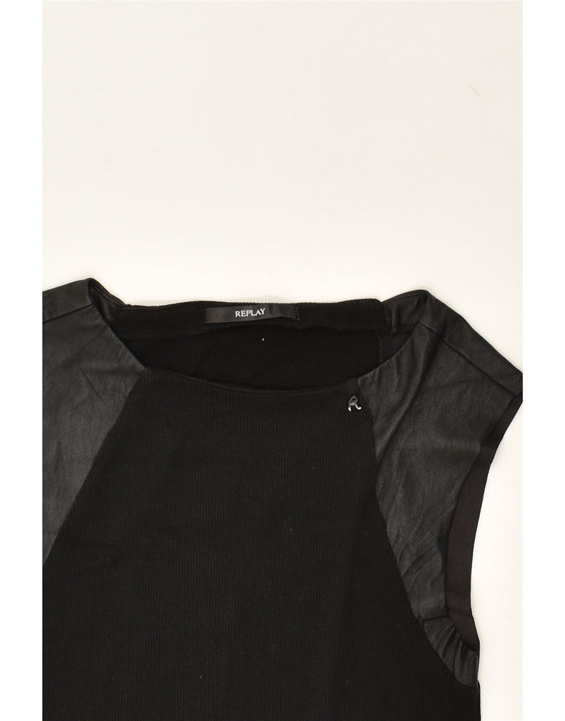 REPLAY Womens Vest Top UK 4 XS Black | Vintage Replay | Thrift | Second-Hand Replay | Used Clothing | Messina Hembry 