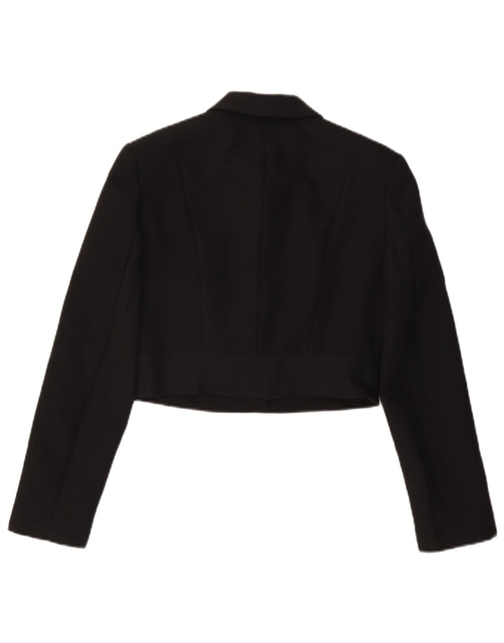 VINTAGE Womens Bolero Jacket IT 42 Medium Black Viscose