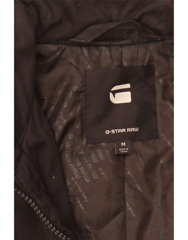 G-Star Mens Overcoat UK 38 Medium Black Polyester