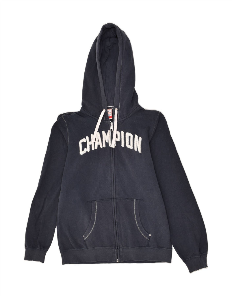 CHAMPION Boys Heritage Fit Zip Hoodie Sweater 13-14 Years Large  Navy Blue | Vintage Champion | Thrift | Second-Hand Champion | Used Clothing | Messina Hembry 