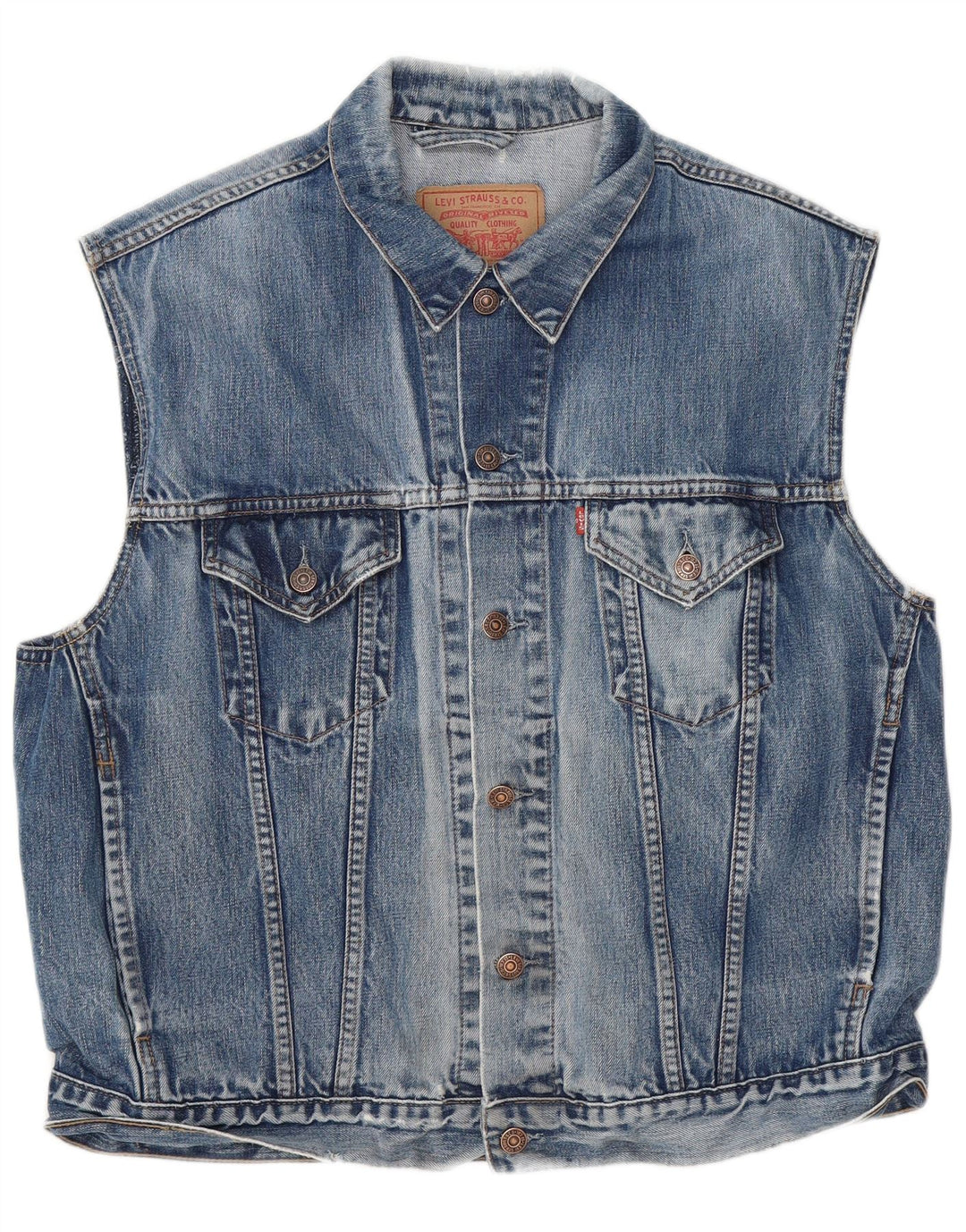 Levi's Mens Denim Gilet UK 42 XL Blue