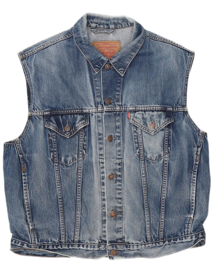 Levi's Mens Denim Gilet UK 42 XL Blue