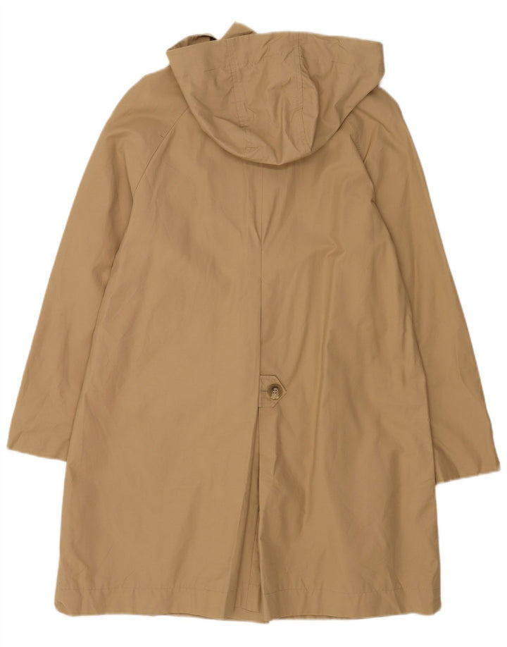 Marks & Spencer Womens Hooded Raincoat UK 12 Medium Beige Cotton