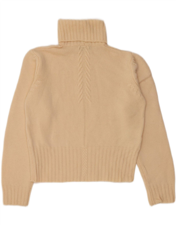 FRANCESCA Womens Roll Neck Jumper Sweater UK 16 Large Beige New Wool