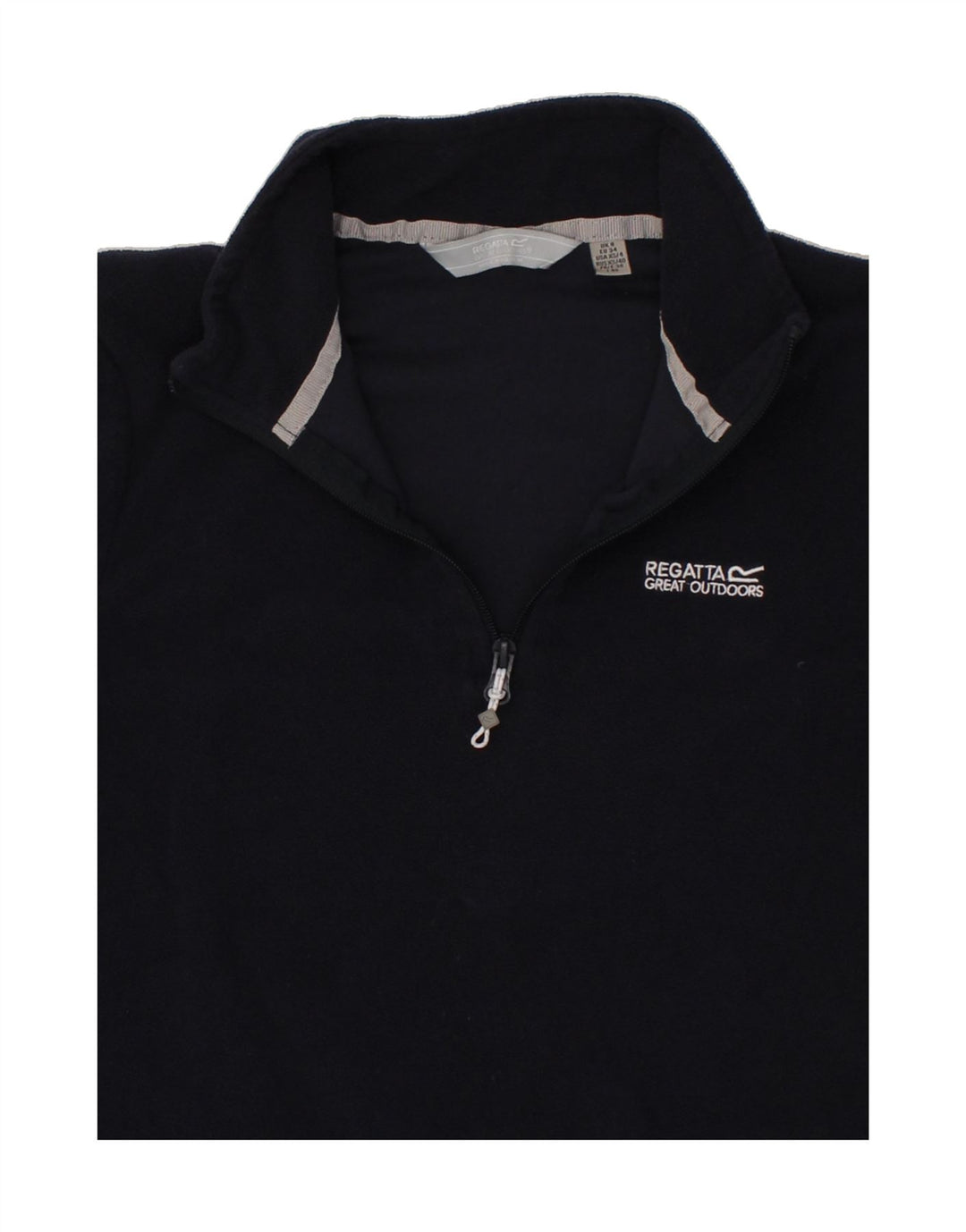 REGATTA Womens Zip Neck Fleece Jumper UK 8 Small Navy Blue Polyester Vintage Regatta and Second-Hand Regatta from Messina Hembry 