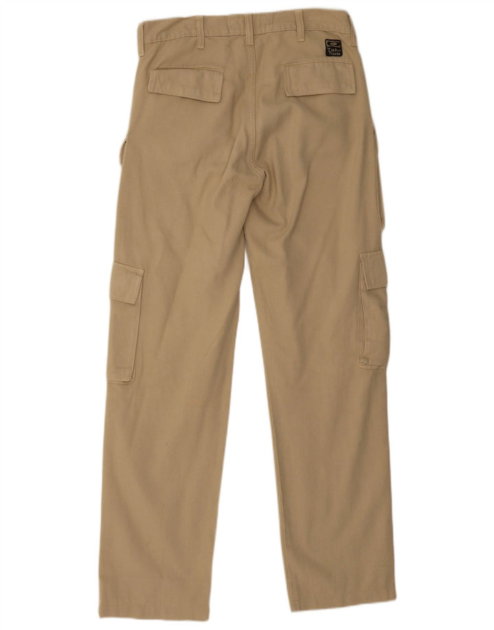 Take Two Mens Straight Cargo Trousers W32 L31 Beige Cotton