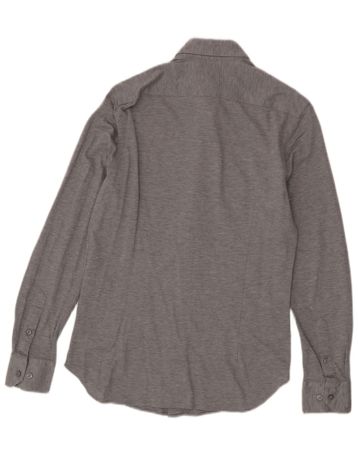 Massimo Dutti Mens Shirt Small Grey Cotton